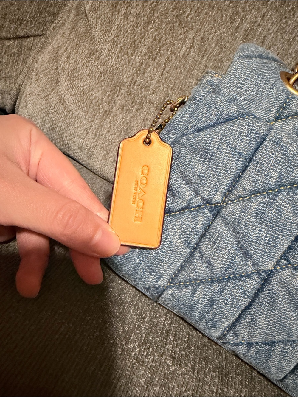 Coach quilted tabby 26 in denim blue - Picture 6 of 11